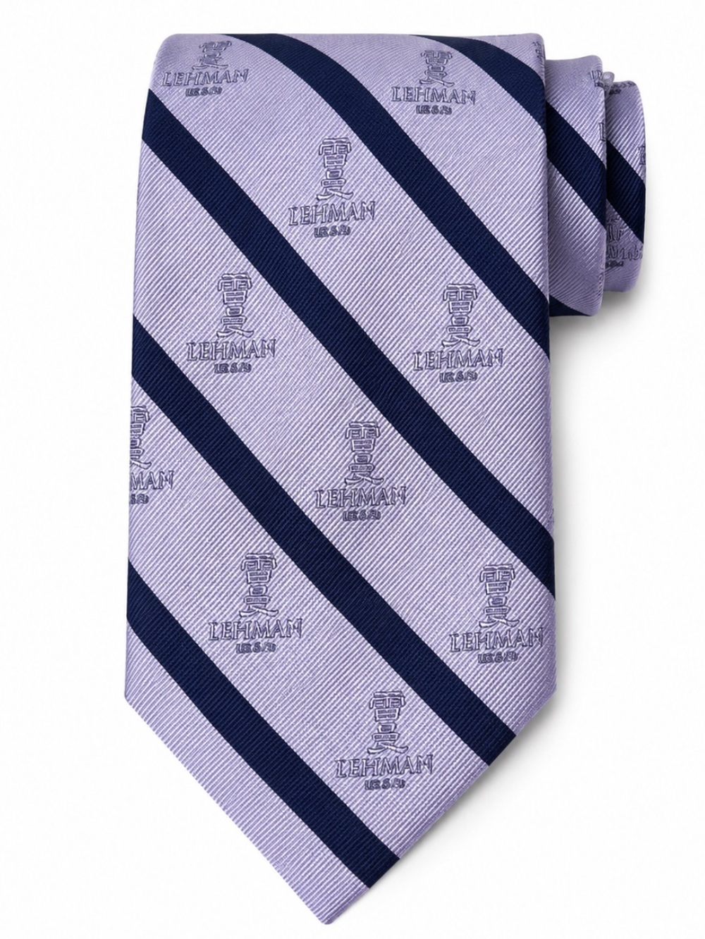Lehman Lavender and Navy Diagonal Stripe 100% Silk Tie